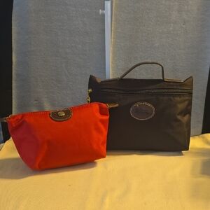 Longchamp Women's Cosmetic Pouch Set - Plum and Red